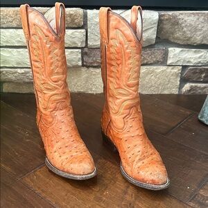 Rancho vintage Ostrich Leather Cowboy Boots sz 6.5 women’s